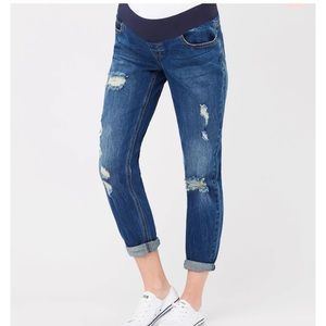 Ripe Maternity Baxter Boyfriend Distressed Jean M